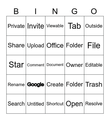 Laaggeletterheidsbingo Card