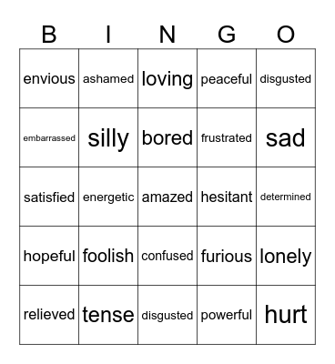Mental Health Bingo Card