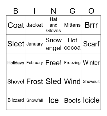 Winter Bingo Card