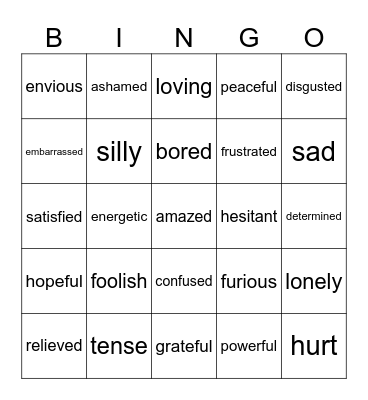 Mental Health Bingo Card