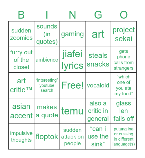 khoi bingo Card