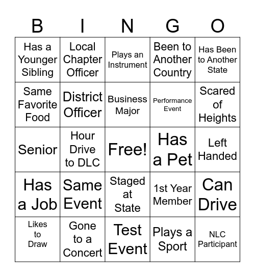 Networking BINGO Card