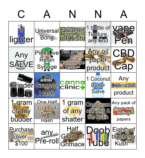 CANNA BINGO Card