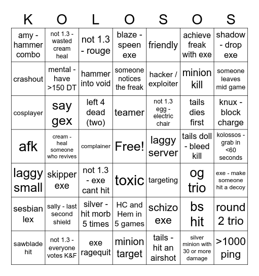 Ultimate Disaster Bingo Card