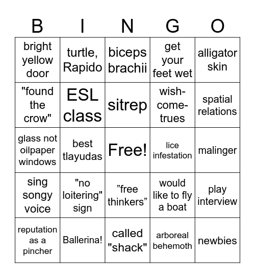 BOTB Loteria Bingo Card