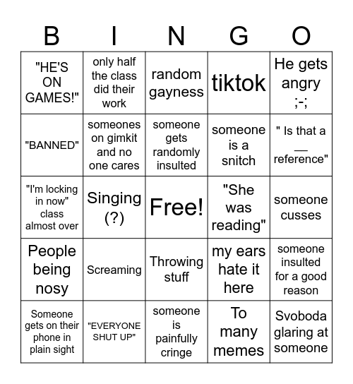 Svoboda block bingo Card