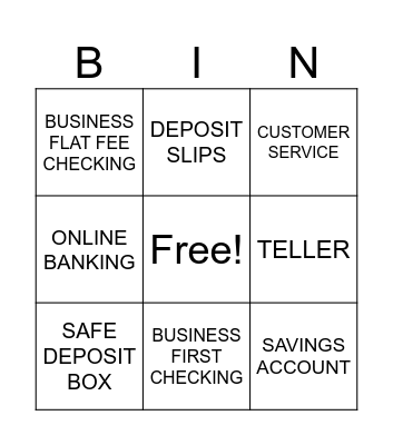 PRODUCTS Bingo Card