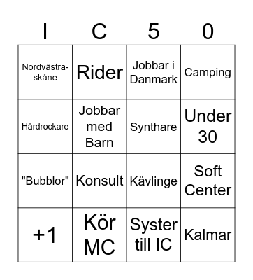 En ruta per person Bingo Card