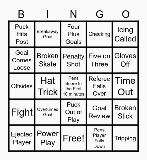 Penguins Bingo Bash: Play for Prizes! Bingo Card