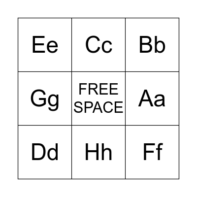 Letter Sounds A-I Bingo Card