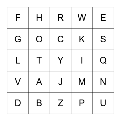 ABC SEARCH! Bingo Card