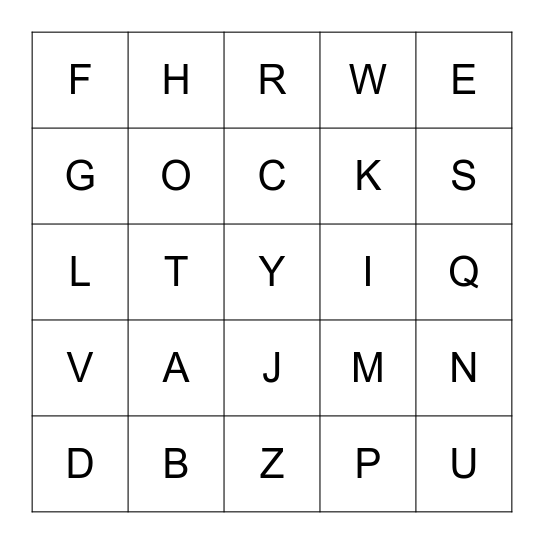 ABC SEARCH! Bingo Card