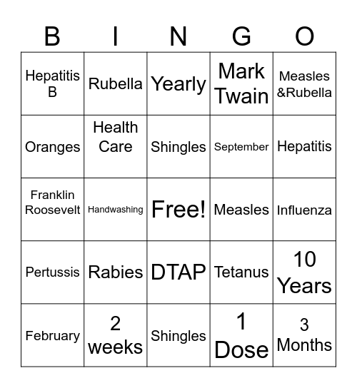 WELLNESS BINGO Card