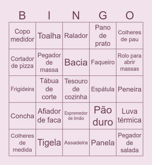 Chá da Mel Bingo Card