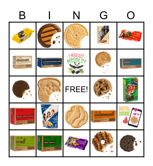 Girl Scout Cookie Bingo Card