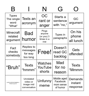 Soren bingo Card