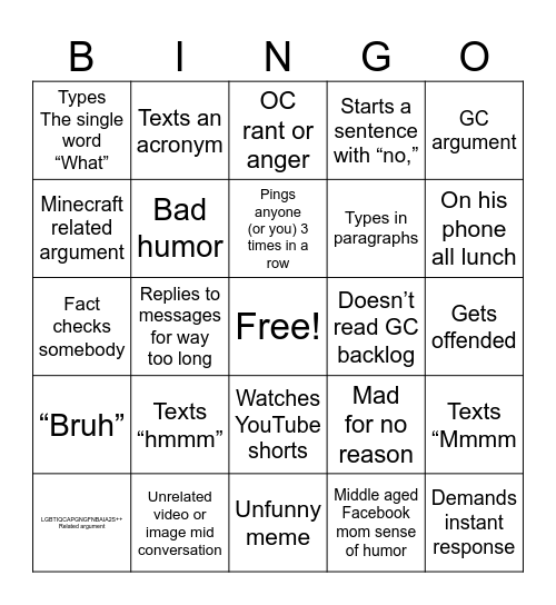 Soren bingo Card