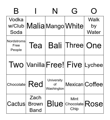 Get to Know Cassie Bingo Card