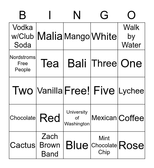 Get to Know Cassie Bingo Card