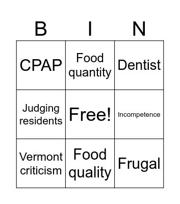 Betty Bingo Card