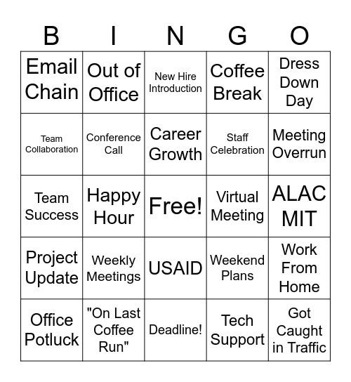 ALAC MIT BINGO Card