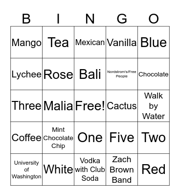 Get to Know Cassie Bingo Card