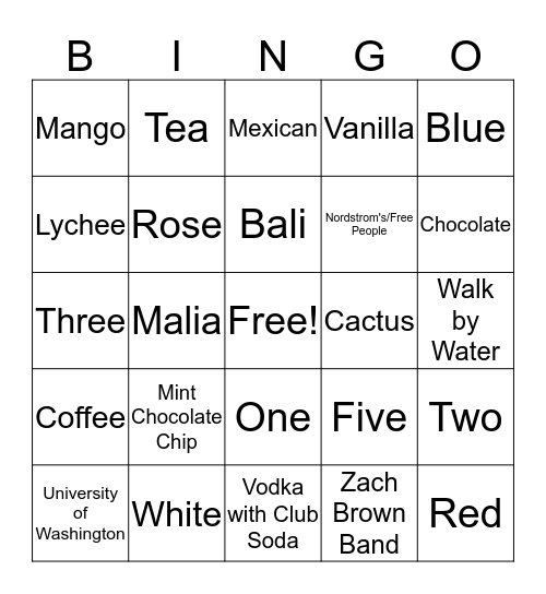 Get to Know Cassie Bingo Card