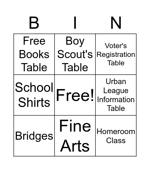 RES Open House Bingo Card