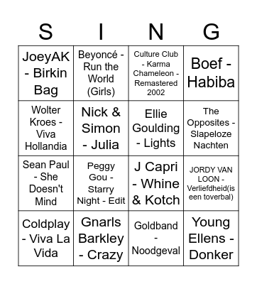 Reflection Swingo Bingo Card