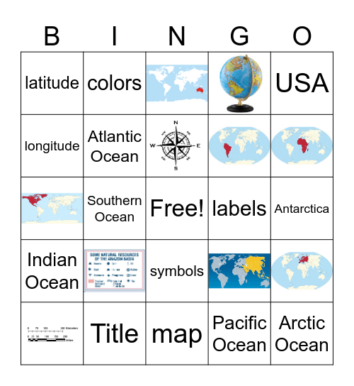 Map Bingo Card