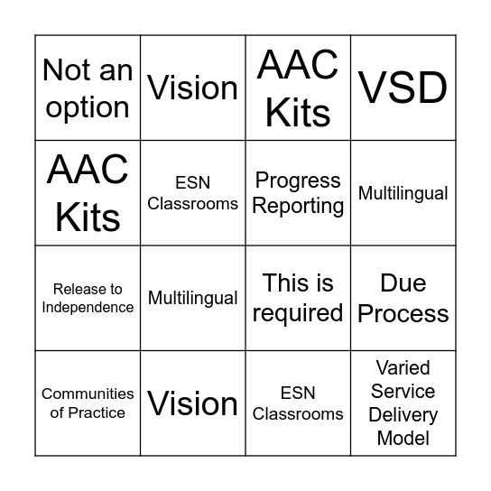 SLP Mid-Year BINGO Card