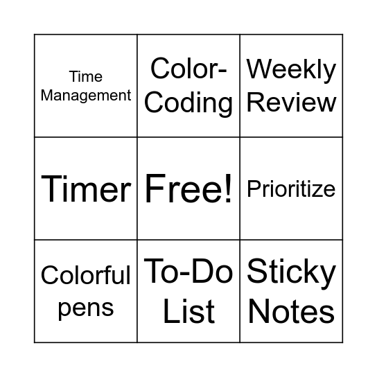 Track Your Success! Bingo Card