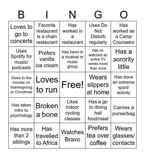 CLT Bingo Card