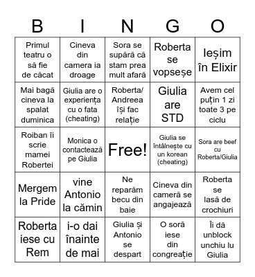 semestru 2 Bingo Card