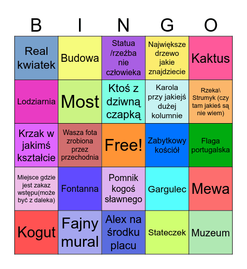 Portugalia Bingo Card