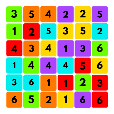 Number bold Bingo Card