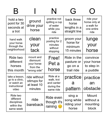 Parish the Horse Teacher's February Fun Bingo Card