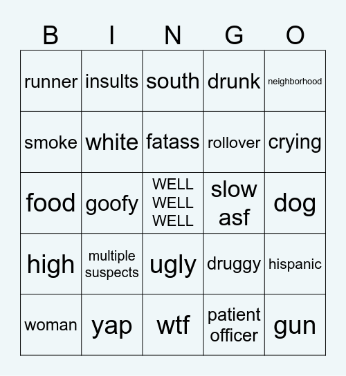 WELL WELL WELL Bingo Card