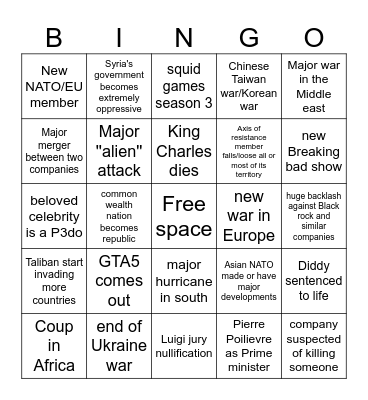 2025 bingo Card