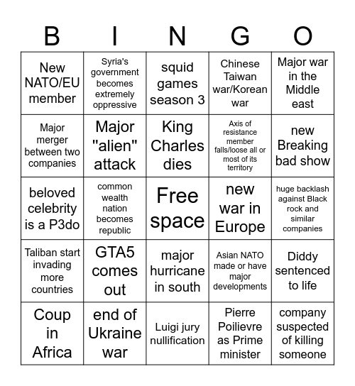2025 bingo Card