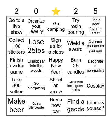 Year of the Mar Bingo Card