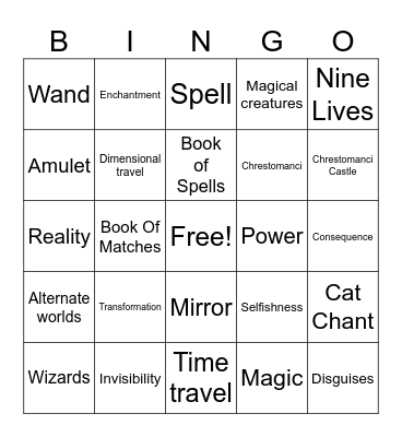 Charmed Life BINGO Card