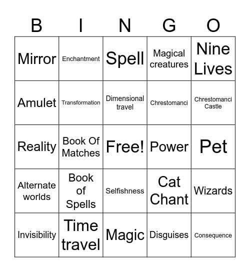 Charmed Life BINGO Card