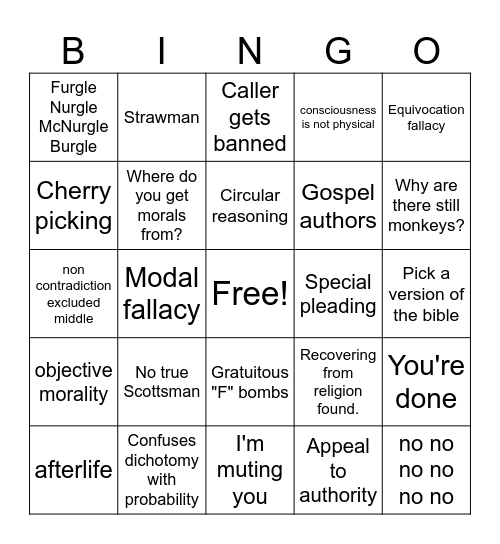 The Line Bingo Card