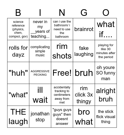 david lu bing Bingo Card