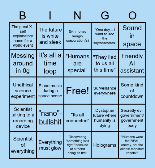 Sci-Fi Bingo Card