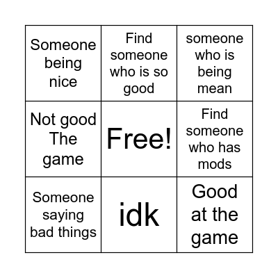 Gorilla tag  Bingo Card
