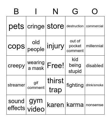 insta bingo Card