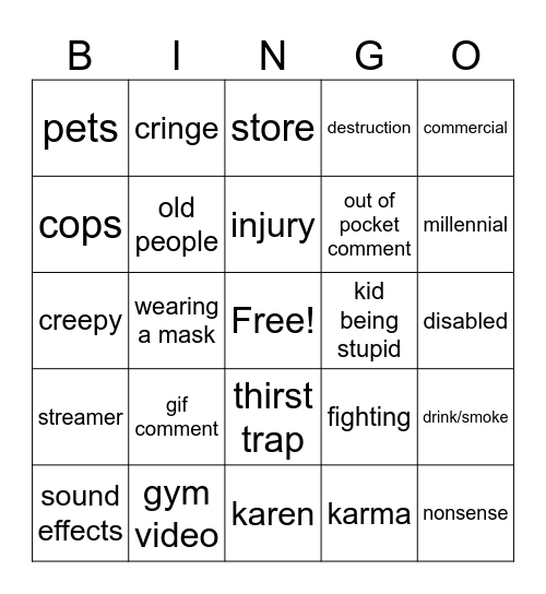 insta bingo Card