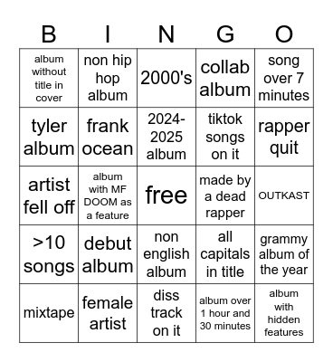 average's sheet Bingo Card
